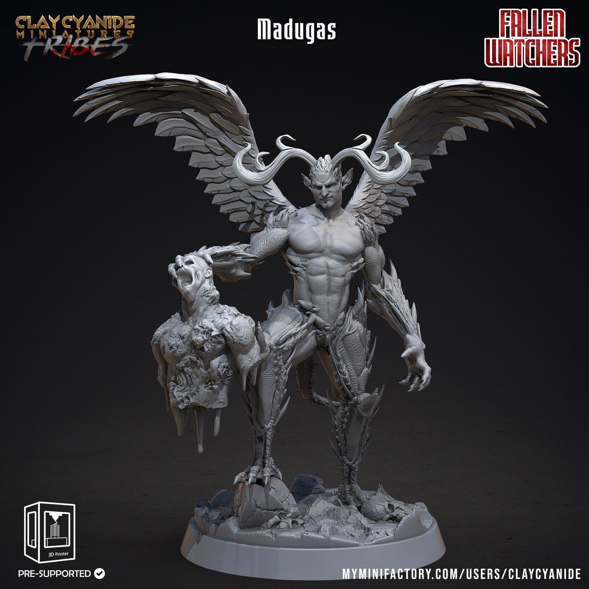 Madugas, Demon Miniature | Maleficent Overlord of the Abyss | 32mm Scale - Plague Miniatures