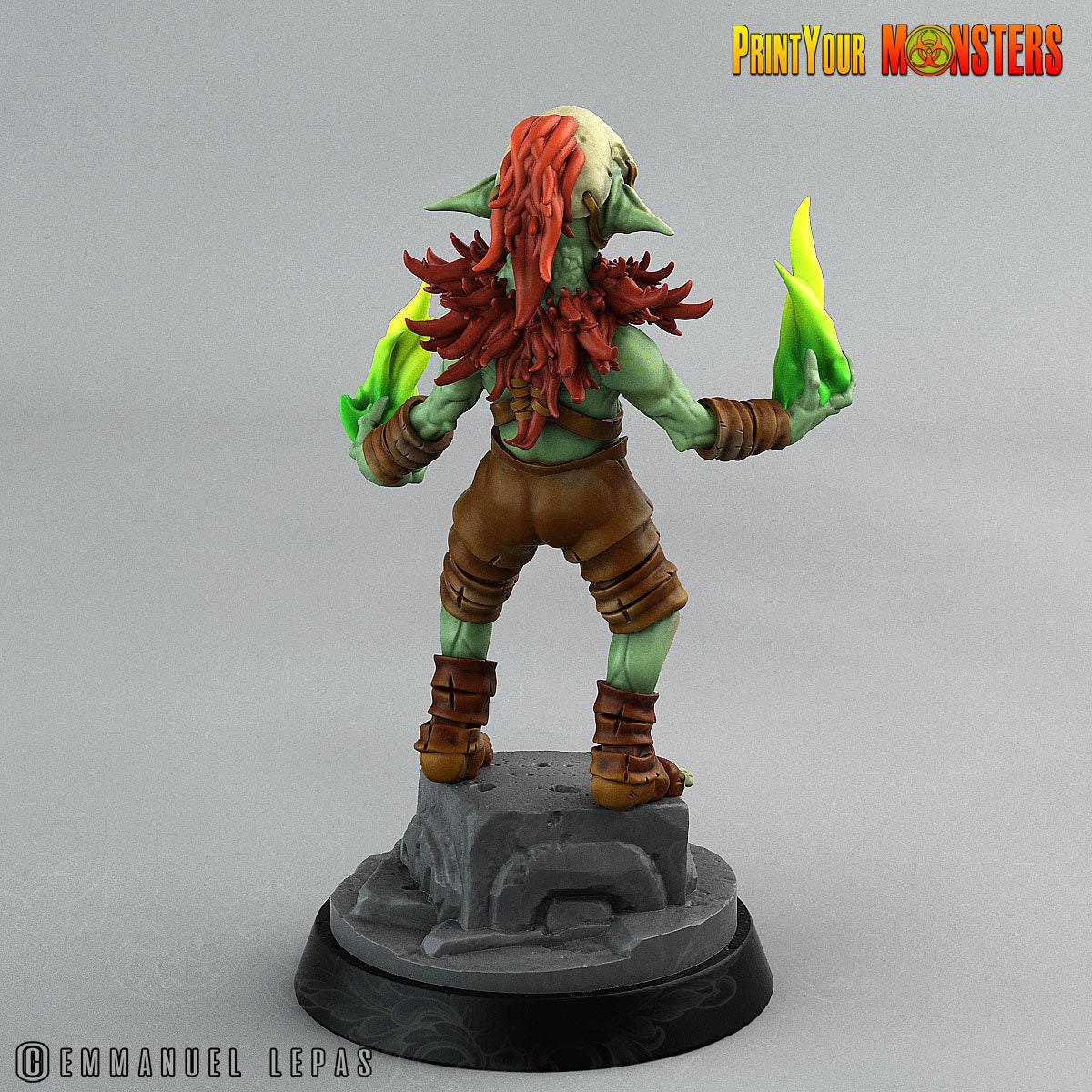 Magic Fire Goblin Miniature | Sorcerer Monster Miniature - Plague Miniatures