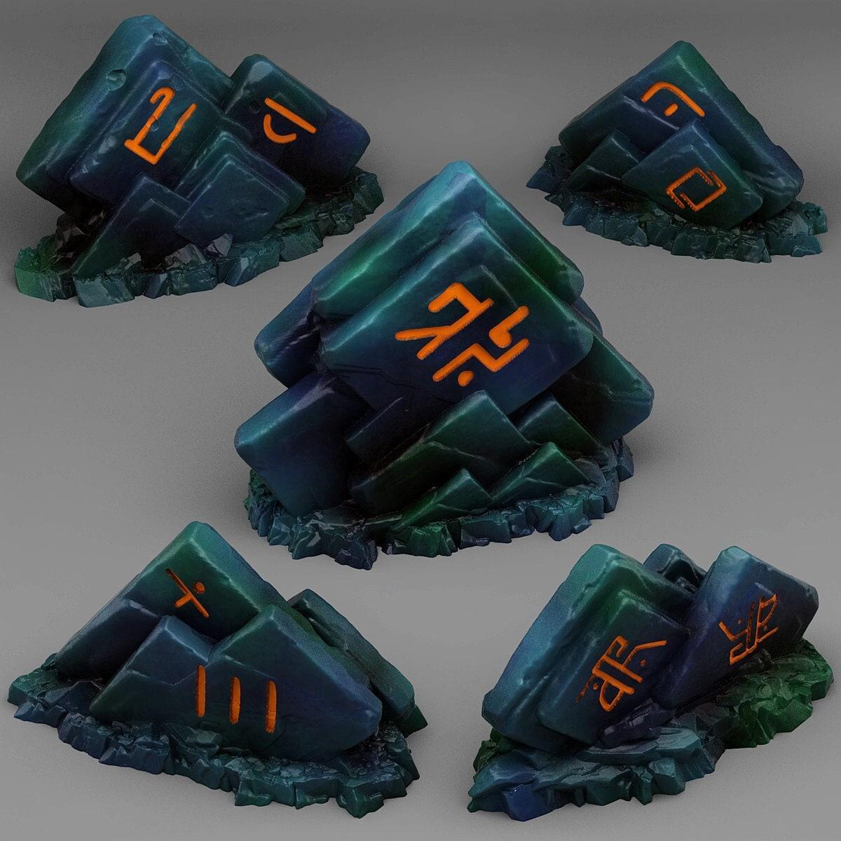 Magic Rock Ruin Miniatures | Wargaming Terrain Set | 28mm or 32mm Scale - Plague Miniatures