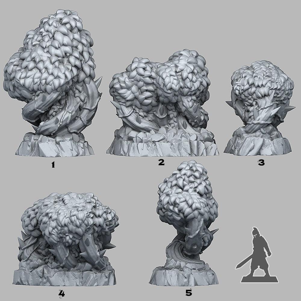 Magical Bramble Tree Miniatures | Plant Terrain Set | 28mm or 32mm Scale - Plague Miniatures