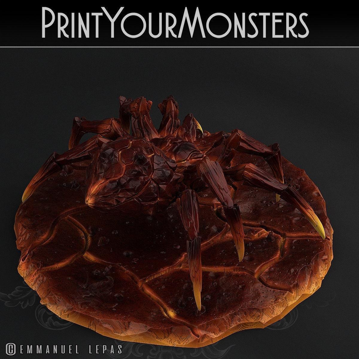 Magmaranea Spider Miniature fire miniature Tarantula | Tabletop gaming | DnD Miniature | Dungeons and Dragons DnD 5e monster miniature - Plague Miniatures