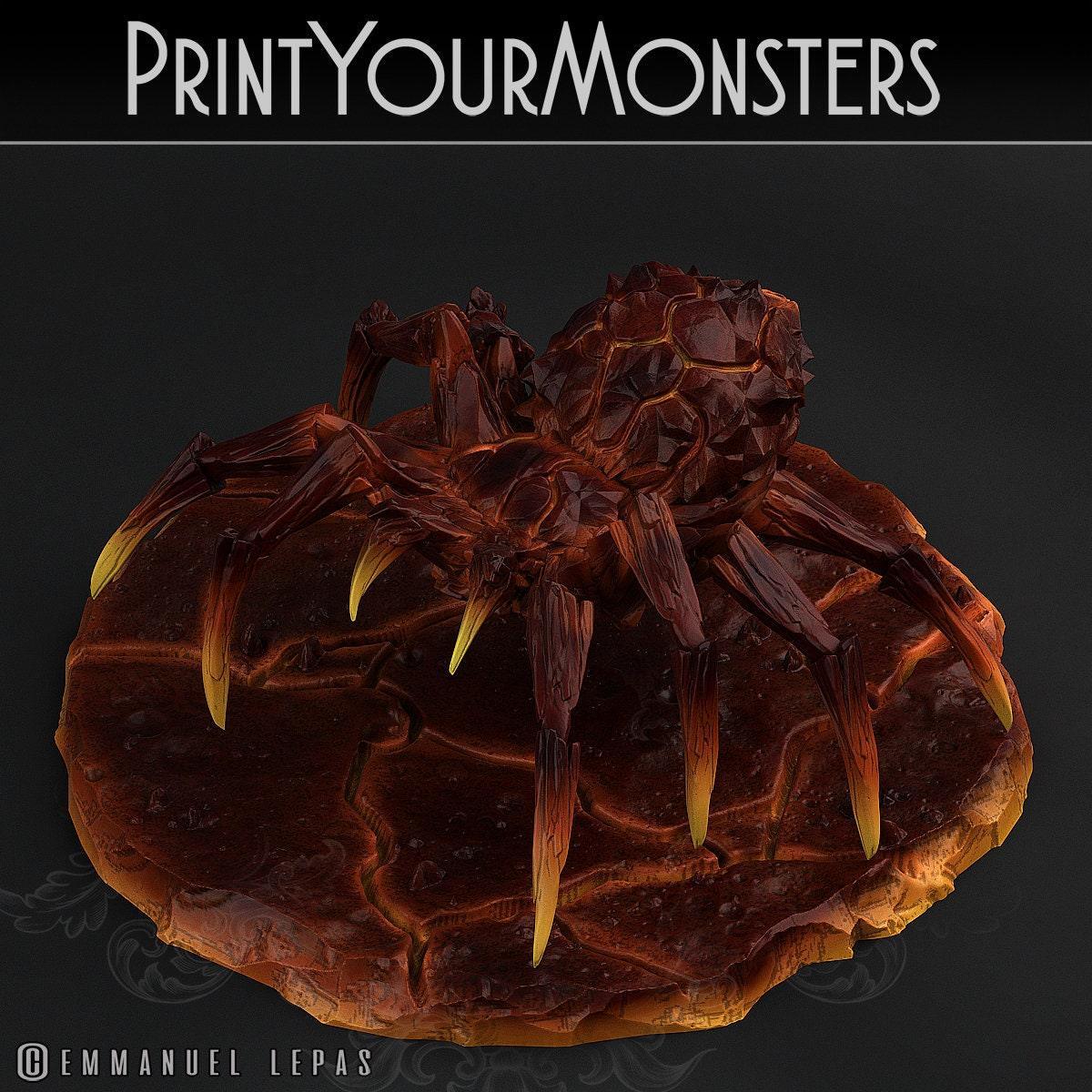 Magmaranea Spider Miniature fire miniature Tarantula | Tabletop gaming | DnD Miniature | Dungeons and Dragons DnD 5e monster miniature - Plague Miniatures