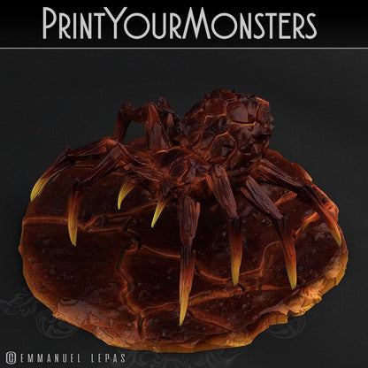 Magmaranea Spider Miniature fire miniature Tarantula | Tabletop gaming | DnD Miniature | Dungeons and Dragons DnD 5e monster miniature - Plague Miniatures