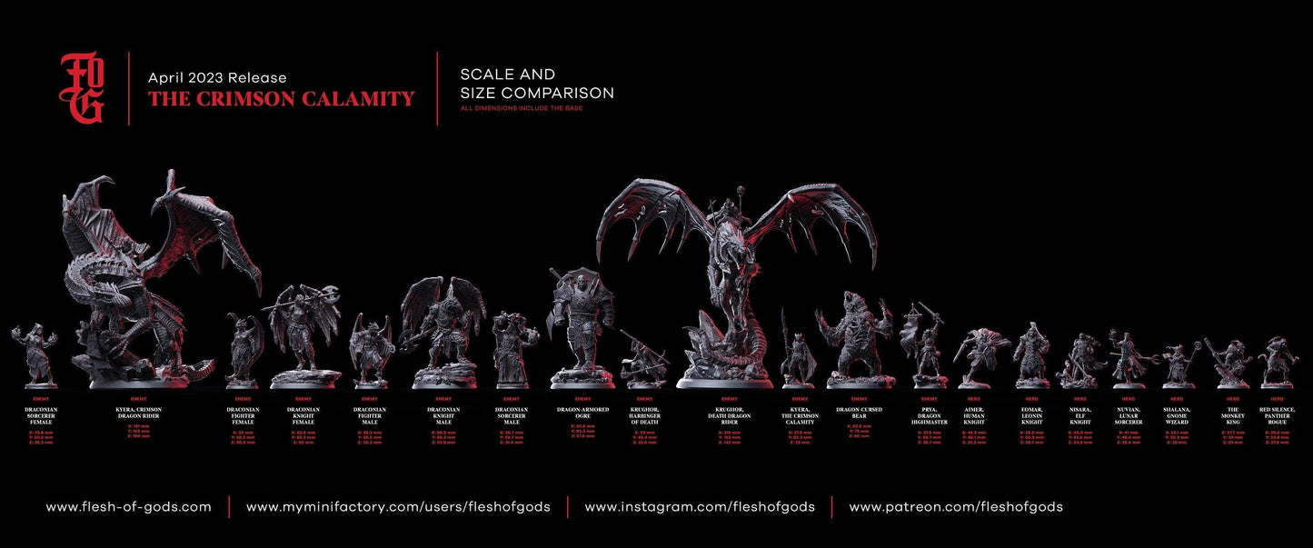 Male Draconian Sorcerer Miniature | Magical Conduit of DnD Realms | 32mm Scale - Plague Miniatures