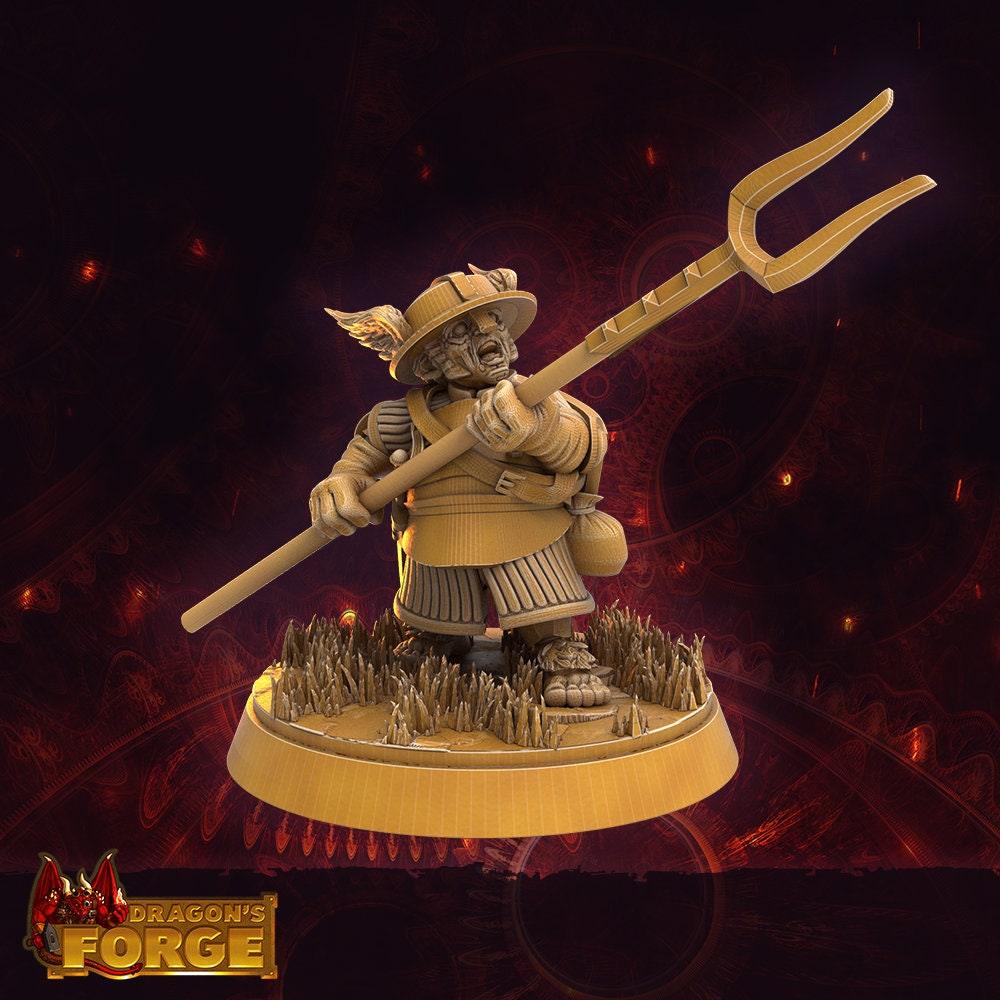 Male Fighter Halfling Miniature - 8 Poses - 32mm scale Tabletop gaming DnD Miniature Dungeons and Dragons, male dnd halfling - Plague Miniatures shop for DnD Miniatures