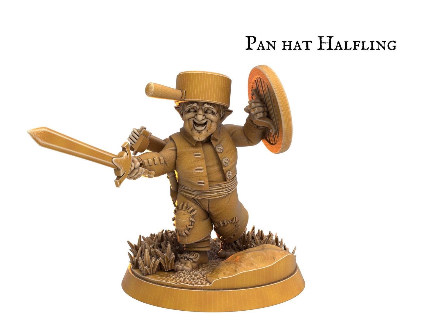 Male Fighter Halfling Miniature - 8 Poses - 32mm scale Tabletop gaming DnD Miniature Dungeons and Dragons, male dnd halfling - Plague Miniatures