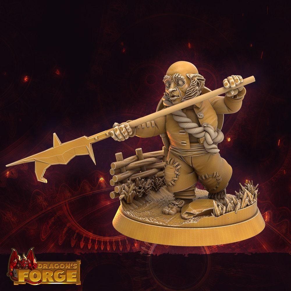 Male Halfling Miniature with spear - 8 Poses - 32mm scale Tabletop gaming DnD Miniature Dungeons and Dragons, dnd male halfling warrior - Plague Miniatures