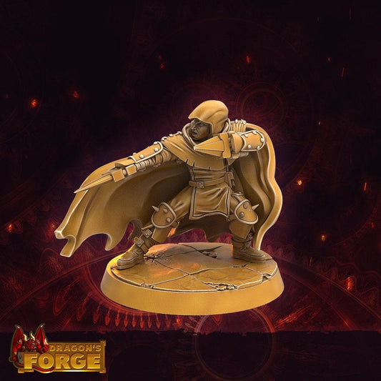 Male Rogue Miniature with cape - 6 Poses - 32mm scale Tabletop gaming DnD Miniature Dungeons and Dragons, wargaming dnd rogue figurine - Plague Miniatures shop for DnD Miniatures