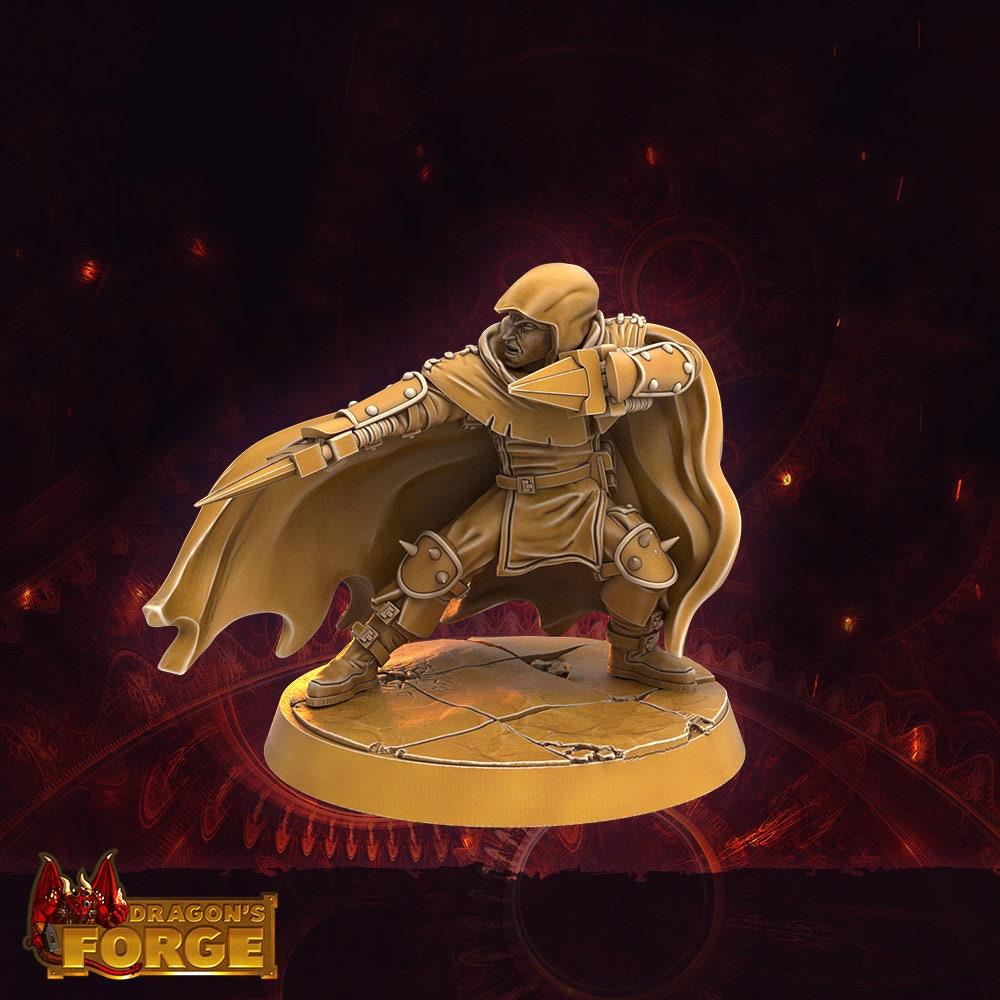 Male Rogue Miniature with cape - 6 Poses - 32mm scale Tabletop gaming DnD Miniature Dungeons and Dragons, wargaming dnd rogue figurine - Plague Miniatures