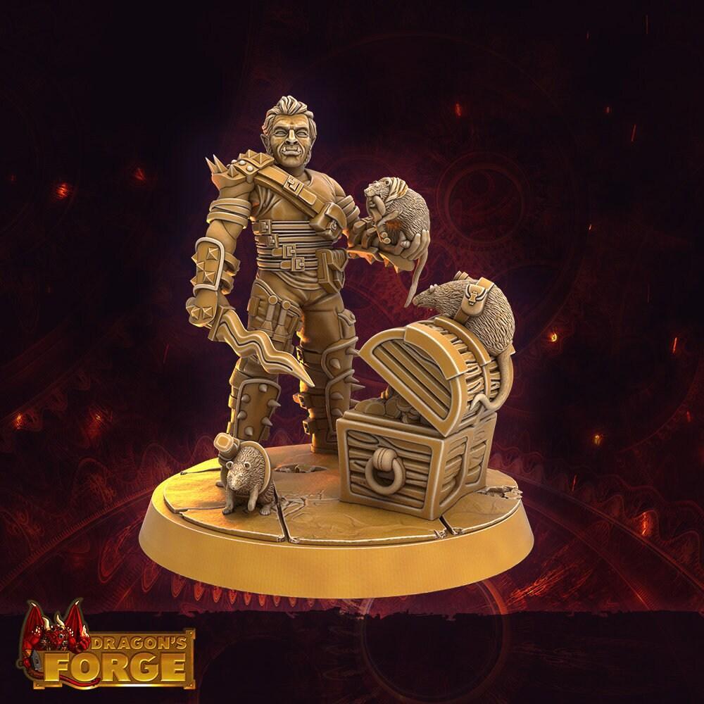 Male Rogue Miniature with treasure - 6 Poses - 32mm scale Tabletop gam ...