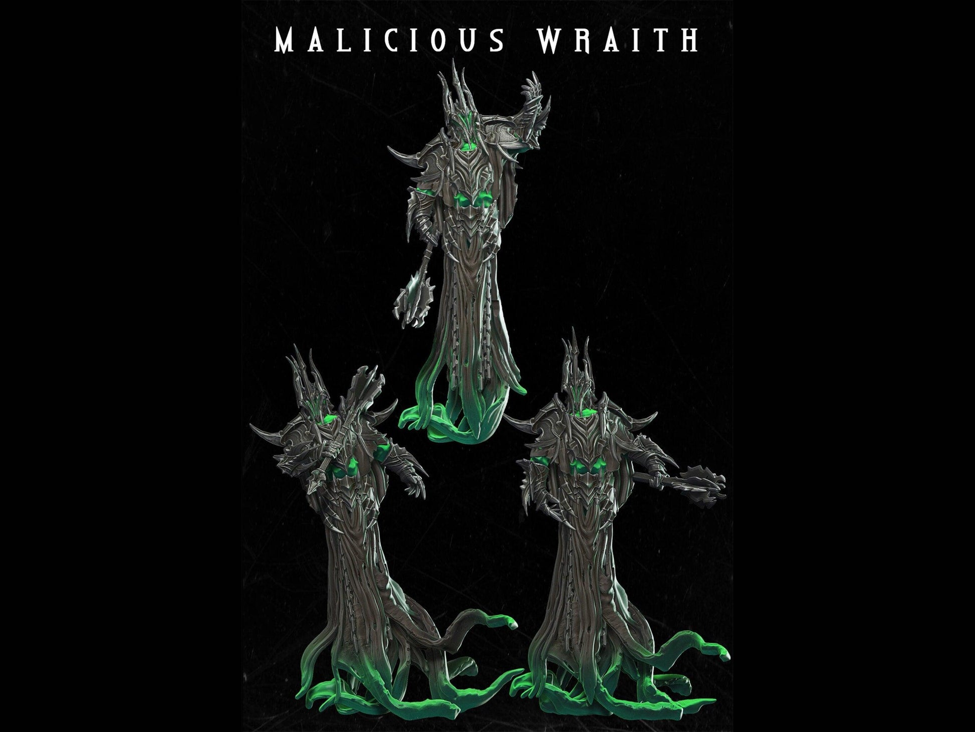 Malicious Wraith Miniature - 3 Poses - 28mm scale Tabletop gaming DnD Miniature Dungeons and Dragons, dnd 5e dungeon master gift - Plague Miniatures