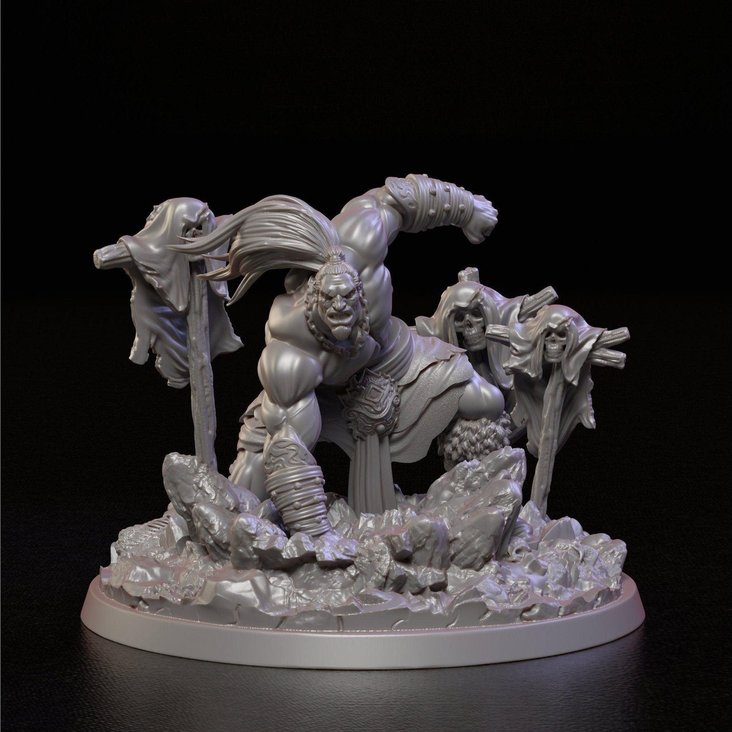 Marhem God Warrior Miniature | Mighty Orc for Tabletop Adventures | 32mm Scale - Plague Miniatures