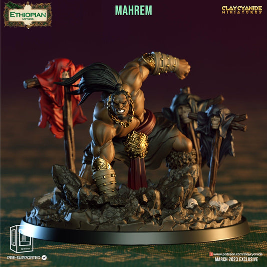 Marhem God Warrior Miniature | Mighty Orc for Tabletop Adventures | 32mm Scale - Plague Miniatures