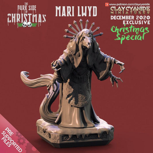 Mari Lwyd Christmas Miniature | Mysterious Festive Emissary | 32mm Scale - Plague Miniatures shop for DnD Miniatures