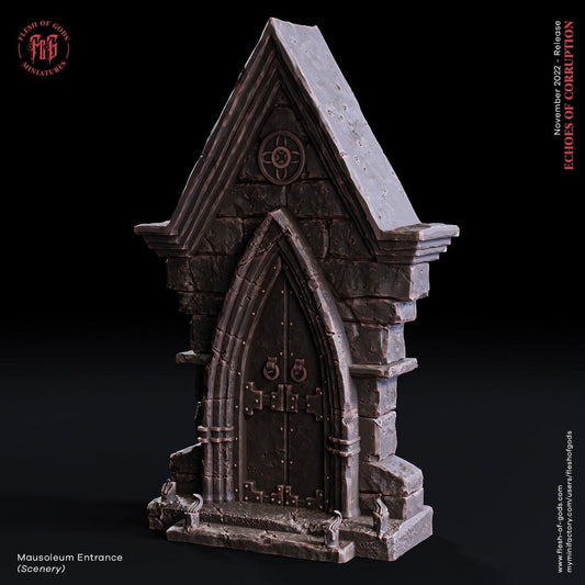 Mausoleum Entrance Miniature | Eerie DnD Terrain Statue | 32mm Scale - Plague Miniatures shop for DnD Miniatures