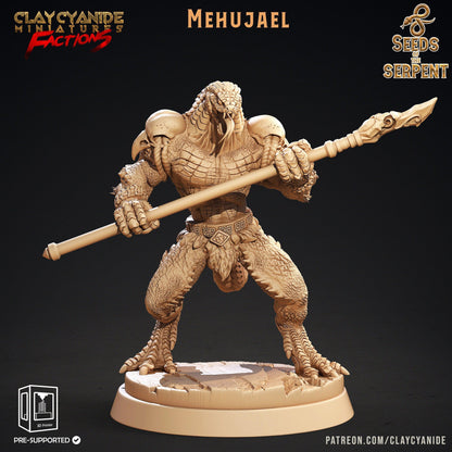 Mehujael Yuan-Ti Warrior Miniature | Tenacious Serpent Brawler for Tabletop Games | 32mm Scale - Plague Miniatures