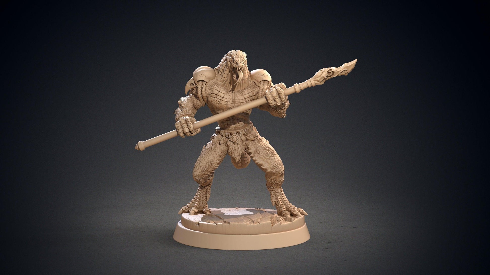Mehujael Yuan-Ti Warrior Miniature | Tenacious Serpent Brawler for Tabletop Games | 32mm Scale - Plague Miniatures