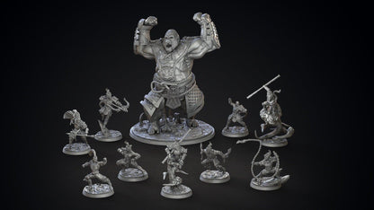 Mei Zhou Apefolk Fighter Miniature | Varana Hero for Tabletop Adventures | 32mm Scale - Plague Miniatures