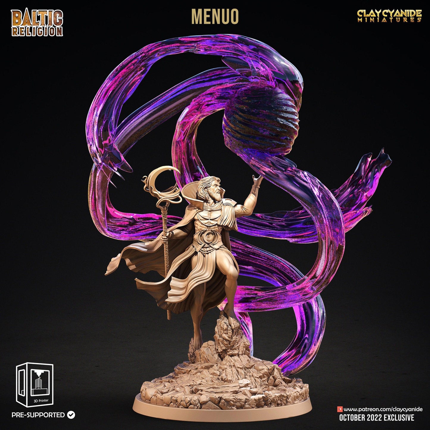 Menuo Moon God Miniature | Celestial Emissary for Tabletop Adventures | 32mm Scale - Plague Miniatures