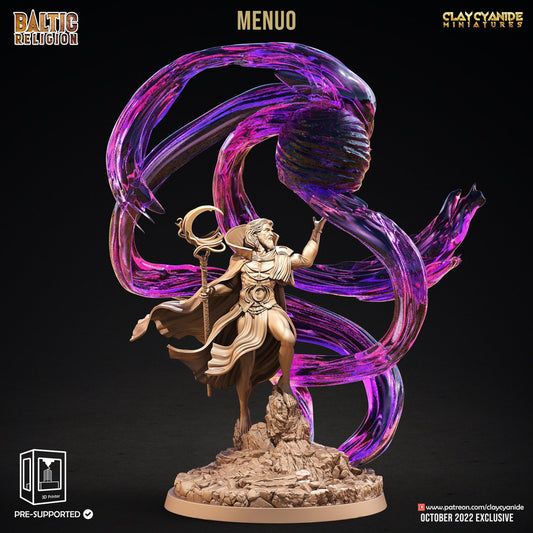 Menuo Moon God Miniature | Celestial Emissary for Tabletop Adventures | 32mm Scale - Plague Miniatures