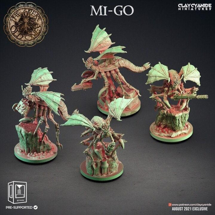 Mi-Go Miniatures Set | Lovecraftian Fungal Abominations | 32mm Scale - Plague Miniatures