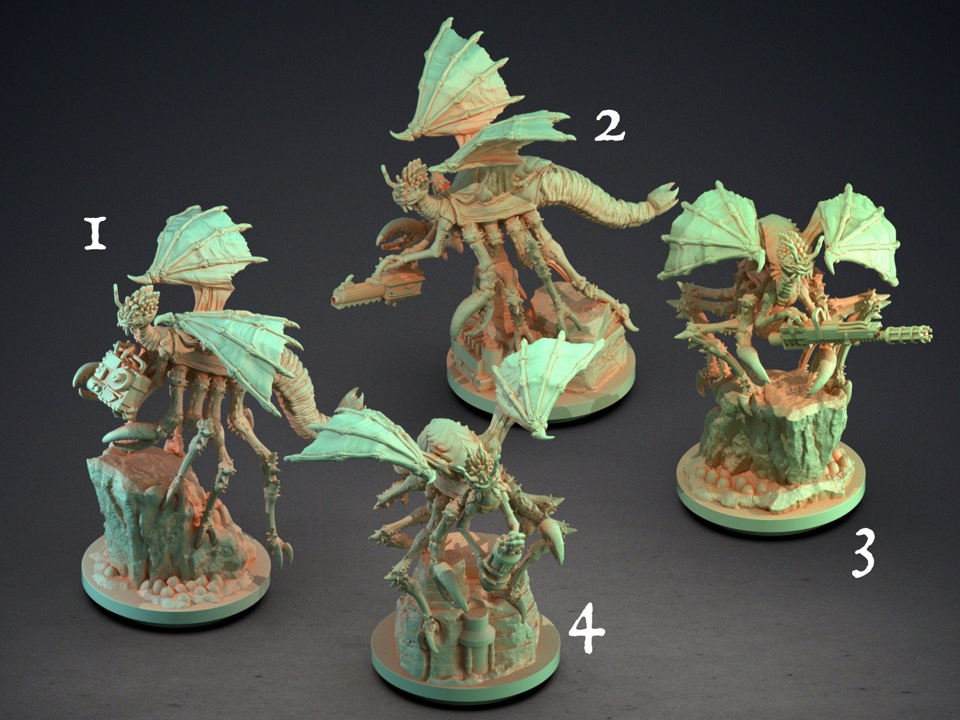 Mi-Go Miniatures Set | Lovecraftian Fungal Abominations | 32mm Scale - Plague Miniatures