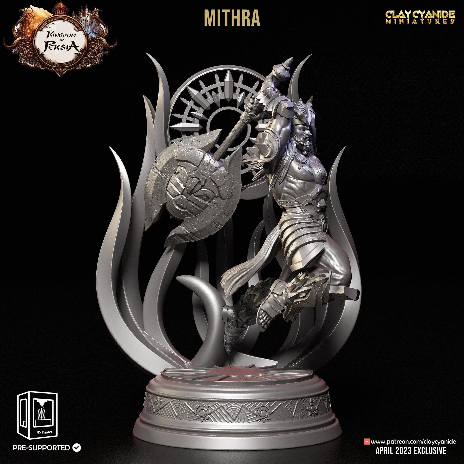Mithra Miniature | Solar Deity for Tabletop Gaming | 32mm Scale - Plague Miniatures