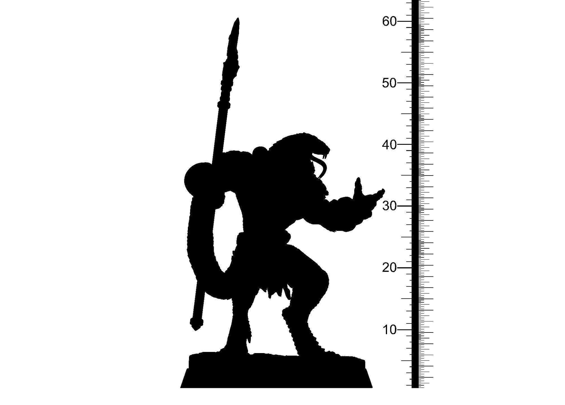 Moab Yuan-Ti Spear Warrior Miniature | Lethal Serpent Hybrid for TTRPGs | 32mm Scale - Plague Miniatures