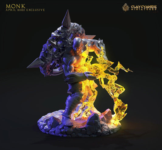 Monk Miniature - DnD Monk Spell Casting Miniature | Dungeons and Dragons 5e Miniature | 32mm Scale - Plague Miniatures