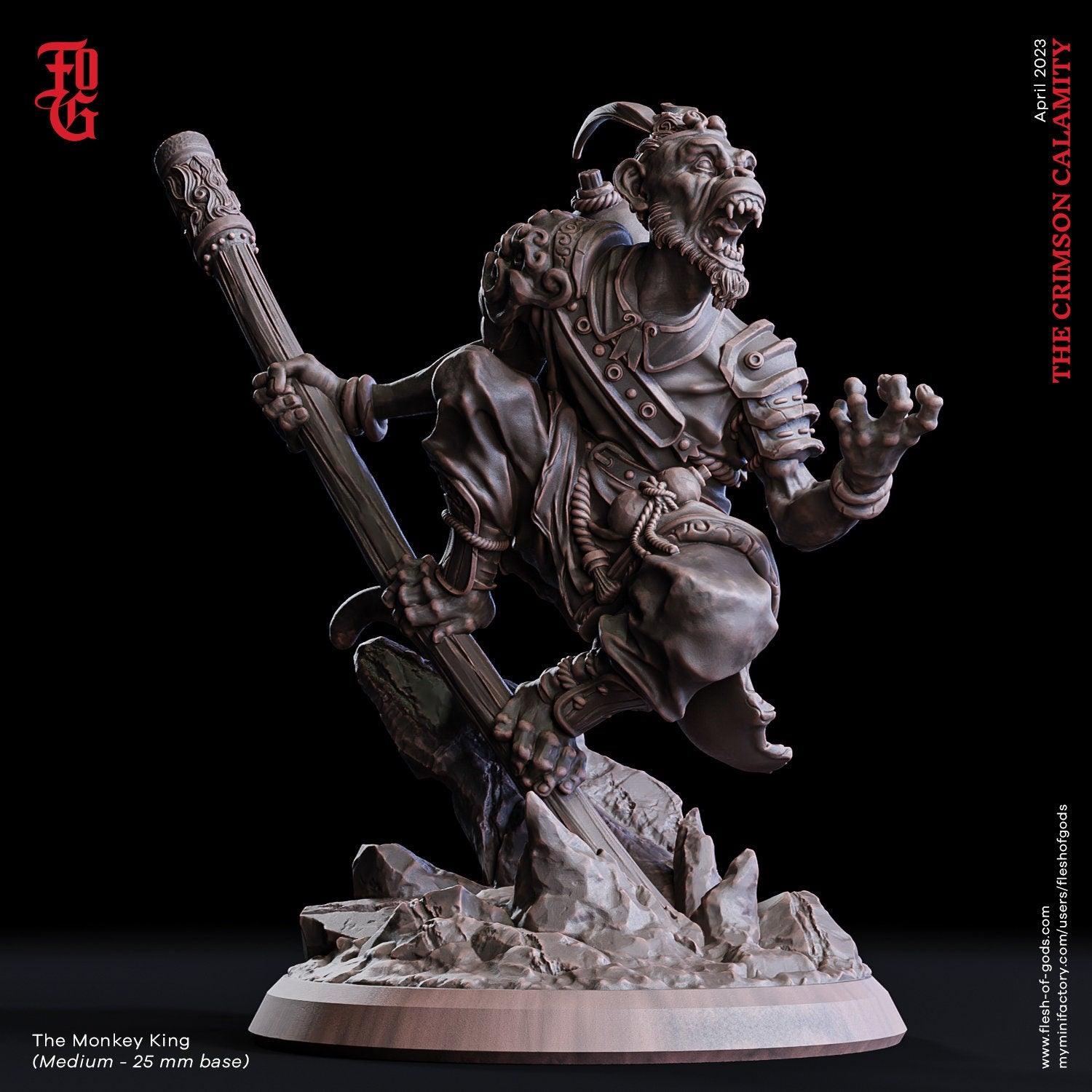 Monkey King Miniature | DnD 5e Adventurer in Dungeons and Dragons | 32mm Scale - Plague Miniatures