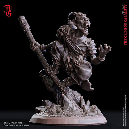 Monkey King Miniature | DnD 5e Adventurer in Dungeons and Dragons | 32mm Scale - Plague Miniatures