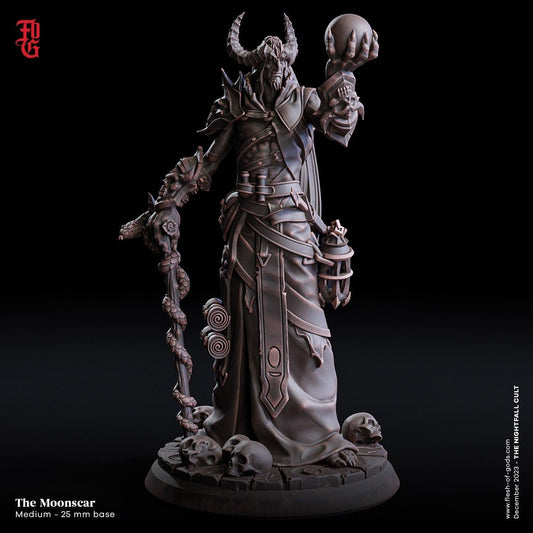 Moonscar, Demon Orb Reader Miniature | NPC Miniature Dungeons and Dragons 5e Figurine | 32mm Scale or 75mm Scale - Plague Miniatures