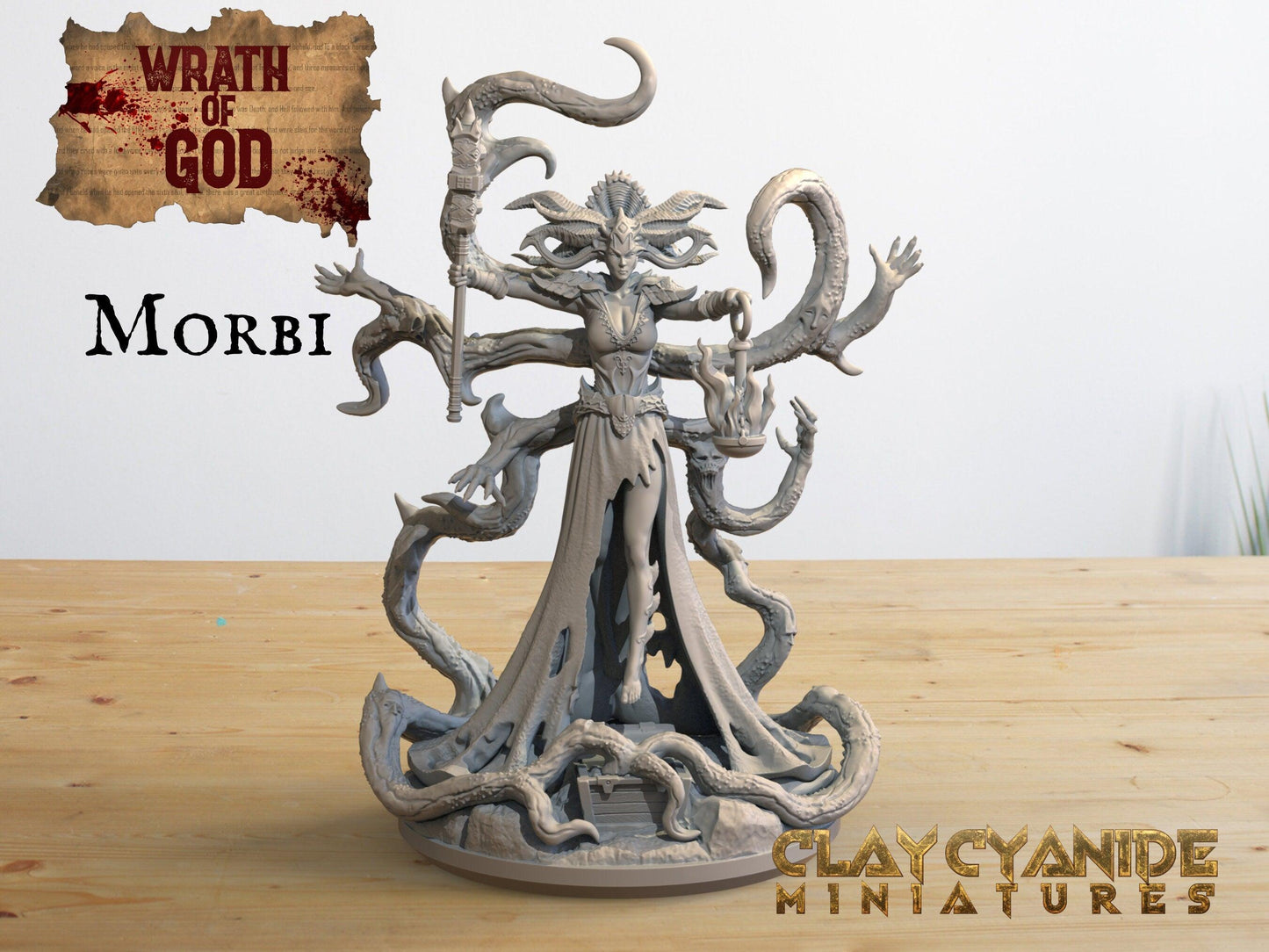 Morbi Miniature | Female Undead Lord Monster MIniature | 32mm Scale - Plague Miniatures