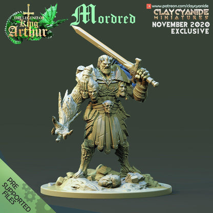 Mordred Miniature | Enigmatic Figure from the King Arthur Mythos for Tabletop RPGs | 32mm Scale - Plague Miniatures
