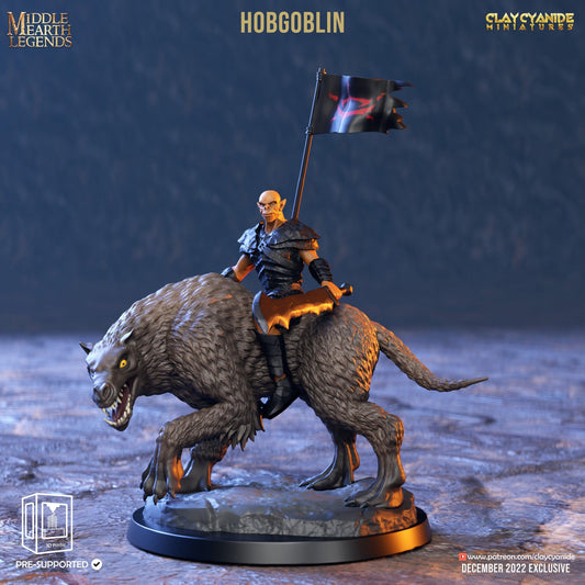 Mounted Hobgoblin Miniature: A Fearsome Steed for Dungeons and Dragons | 32mm Scale - Plague Miniatures