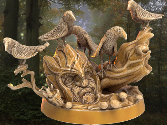 Murder of Crows Miniature | Dragon's Forge | 32mm DnD 5e | Tabletop Gaming DnD Miniature | Dungeons and Dragon bird miniature - Plague Miniatures