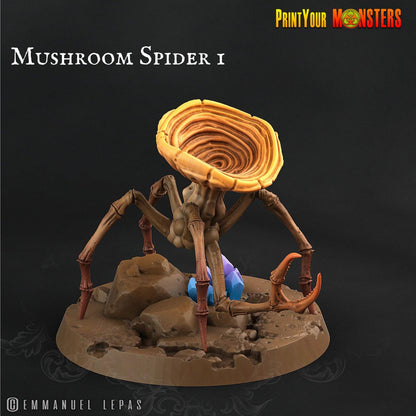 Mushroom Spider Miniatures Set | Fungal Arachnids of the Enchanted Woodlands - Plague Miniatures