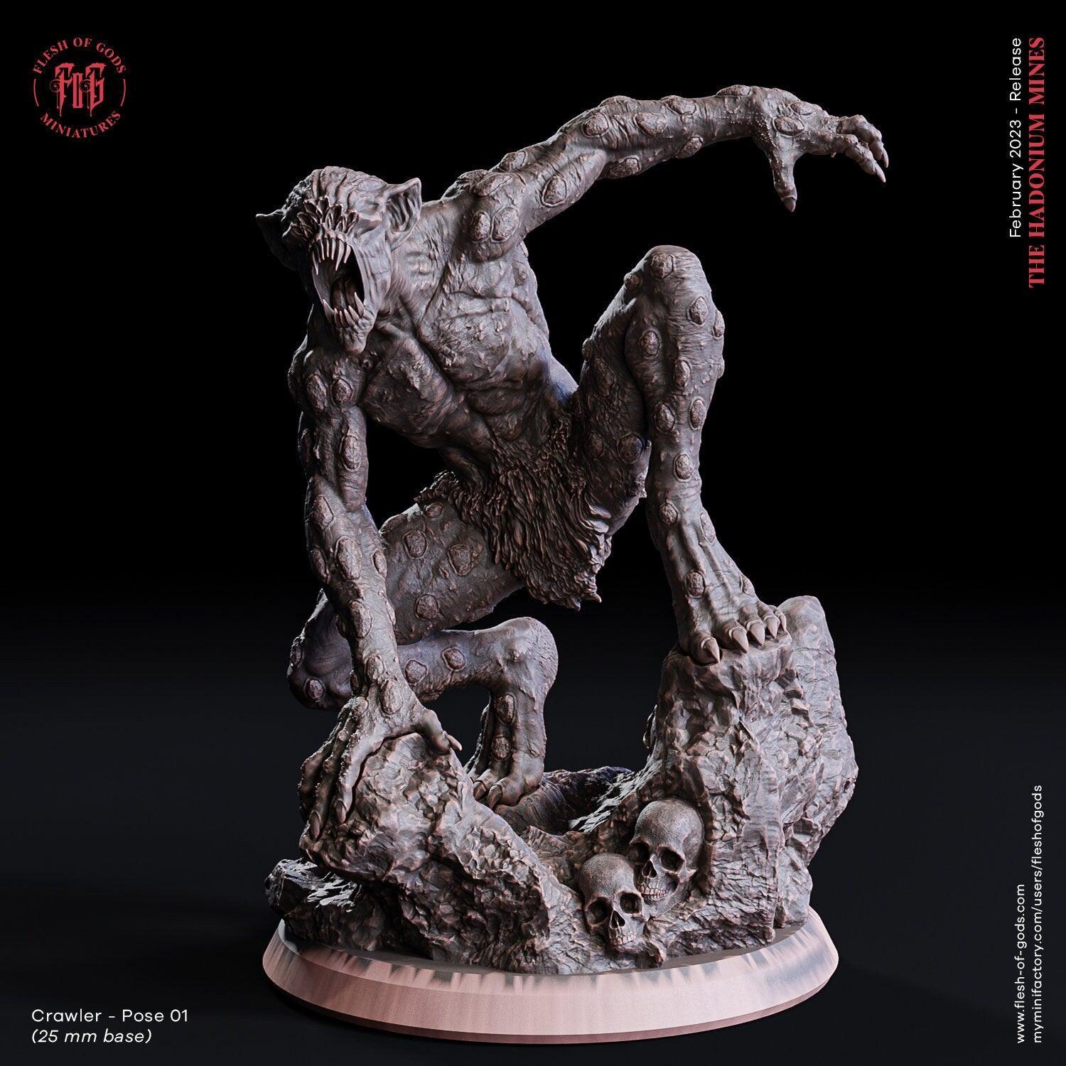 Mutant Crawler Miniature | Monstrous Mini for Tabletop Adventures | 32mm Scale - Plague Miniatures