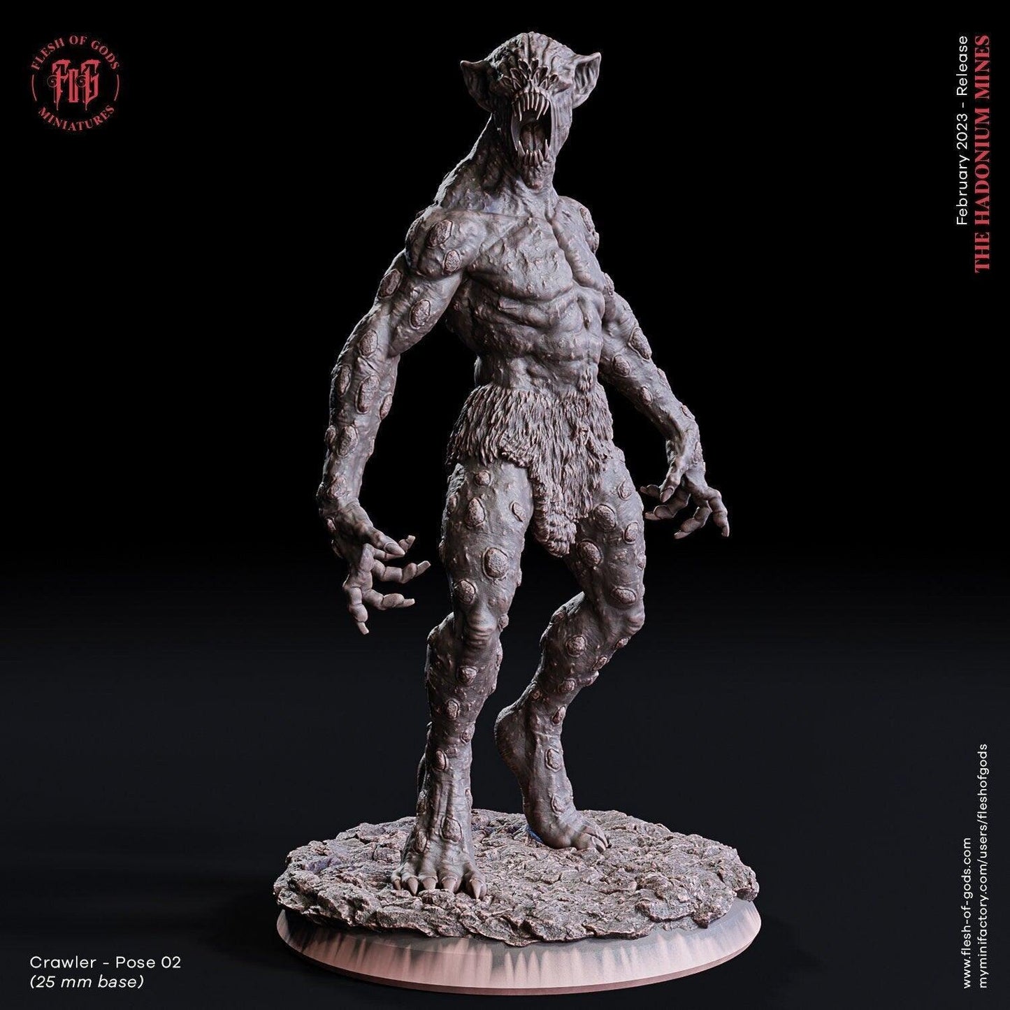 Mutant Crawler Miniature | Monstrous Undead Mini for Tabletop Adventures | 32mm Scale - Plague Miniatures
