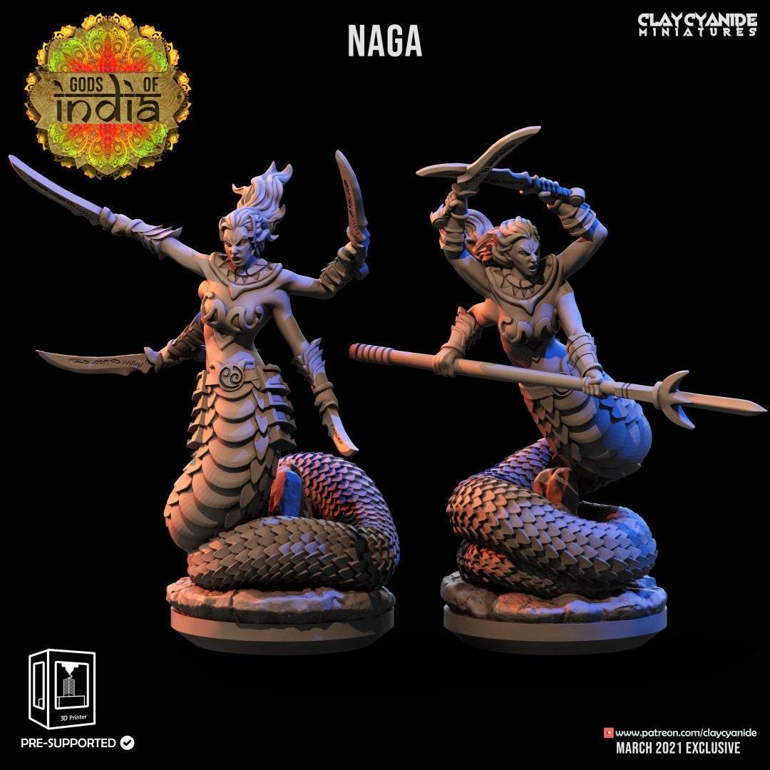Naga miniature India | Tabletop Gaming | DnD Miniature | Dungeons and Dragons DnD 5e | Hindu figurine - Plague Miniatures