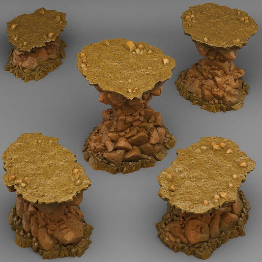 Natural Stone Platform Miniatures | DnD Rock Terrain | 28mm or 32mm Scale - Plague Miniatures