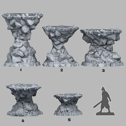 Natural Stone Platform Miniatures | DnD Rock Terrain | 28mm or 32mm Scale - Plague Miniatures