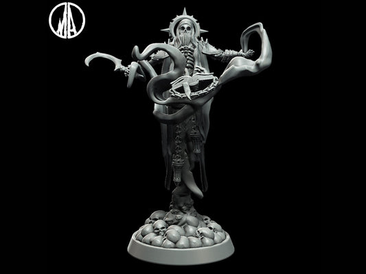 Necromancer Miniature - 3 Poses - 28mm scale Tabletop gaming DnD Miniature Dungeons and Dragons, dnd 5e - Plague Miniatures shop for DnD Miniatures