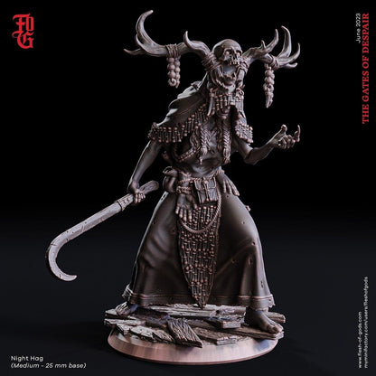 Night Hag Miniature | Undead Female Sorceress DnD Monster | 25mm Base - Plague Miniatures