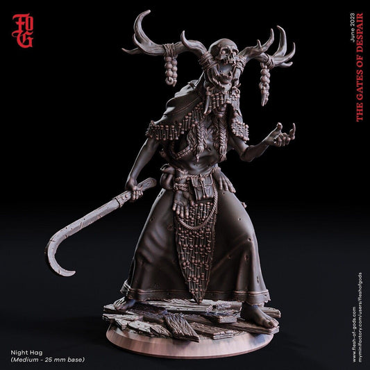 Night Hag Miniature | Undead Female Sorceress DnD Monster | 25mm Base - Plague Miniatures