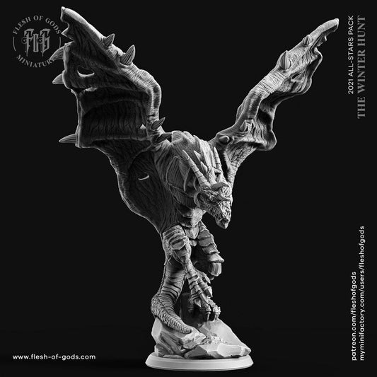 Night Wyvern Miniature | DnD Dragon Figurine | 70mm Base - Plague Miniatures