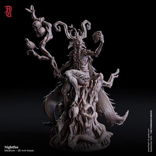 Nightfae Fey Miniature | Enchanting DnD Creature for Mystical Encounters | 32mm Scale or 75mm Scale - Plague Miniatures