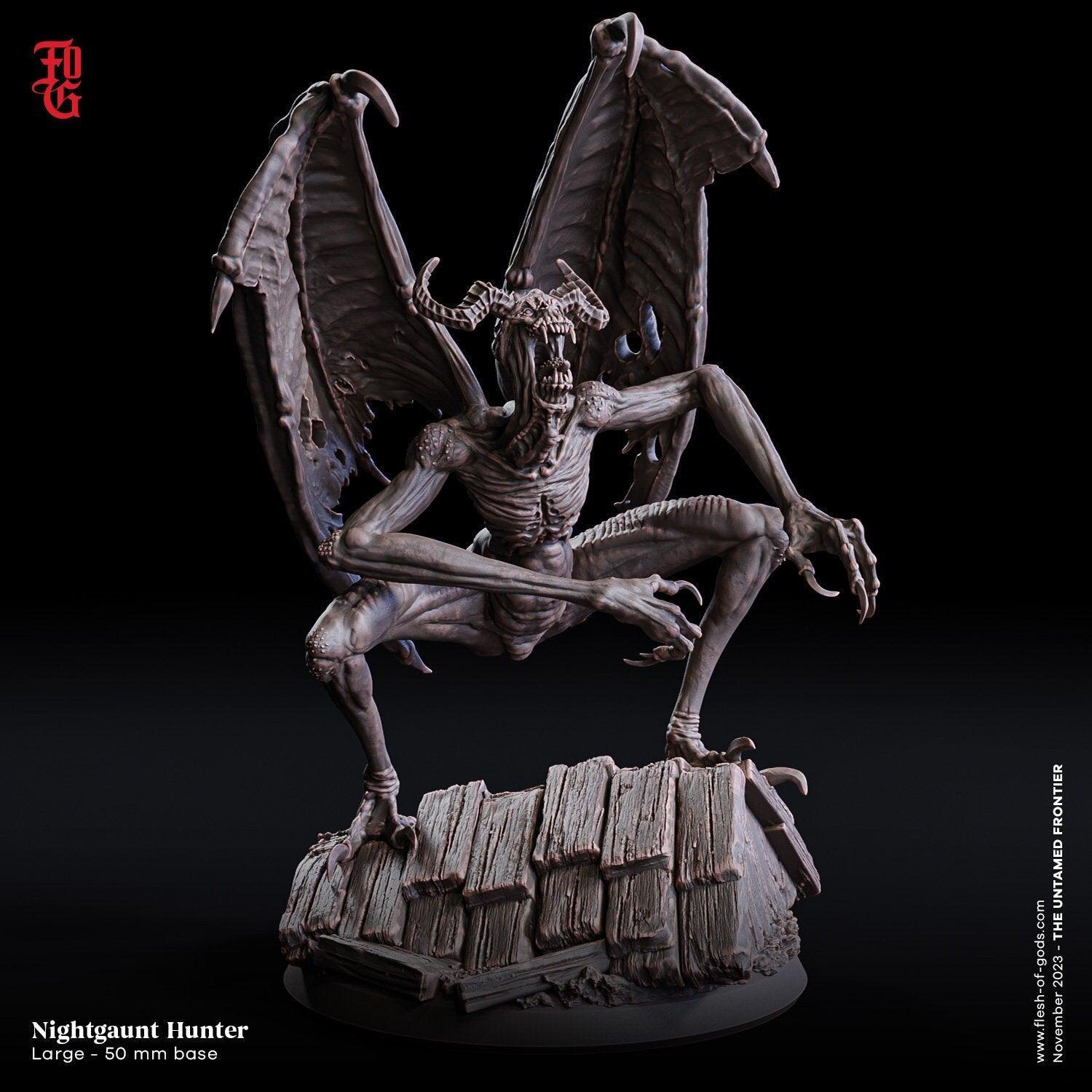 Nightgaunt Hunter Miniature | Large Flying Demon Beast for Tabletop Games | 50mm Base - Plague Miniatures