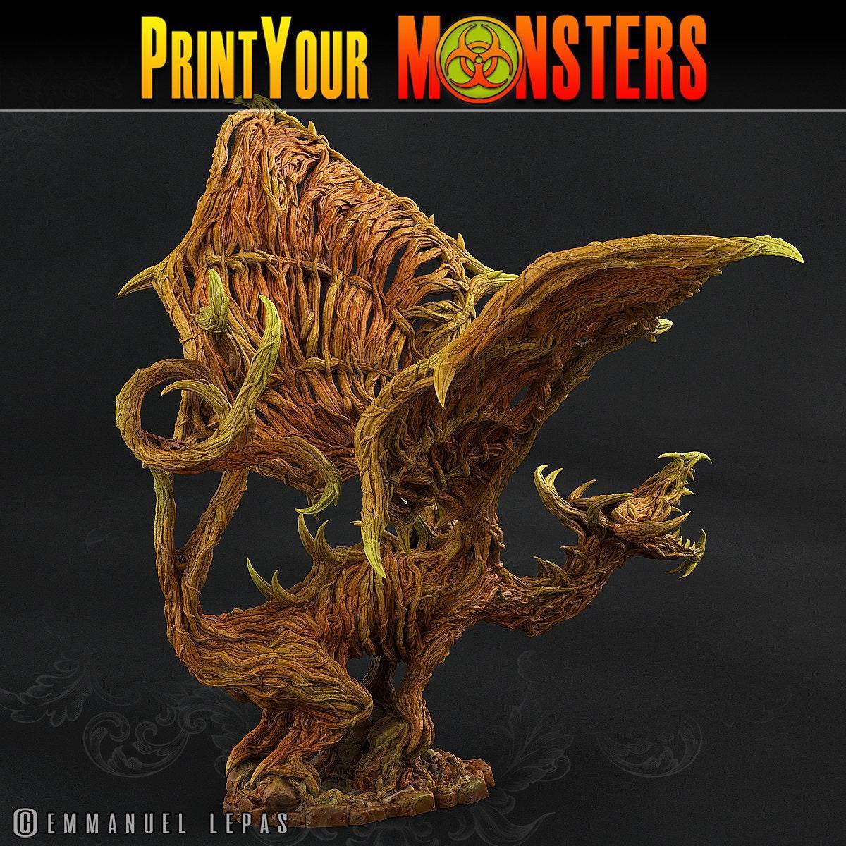 Nightmare Forest Dragon for Tabletop Gaming | Large Undead Forest Dragon - Plague Miniatures