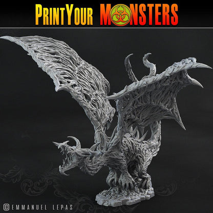 Nightmare Forest Dragon for Tabletop Gaming | Large Undead Forest Dragon - Plague Miniatures